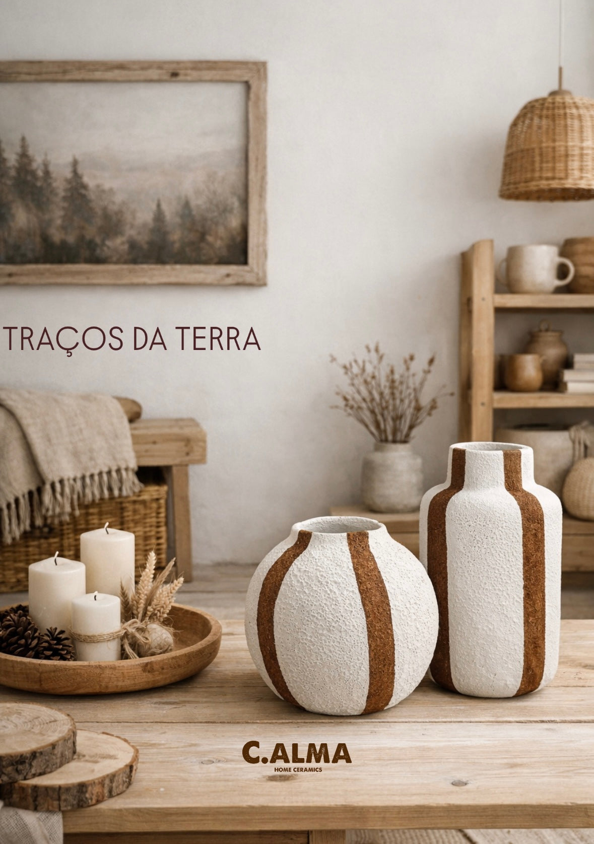 Jarra redonda texturada - Traços da Terra