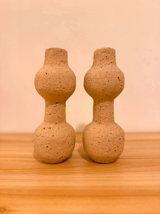 Suporte para vela bege