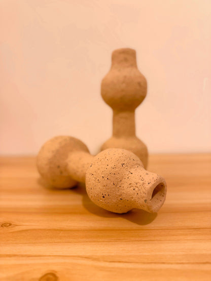 Suporte para vela bege