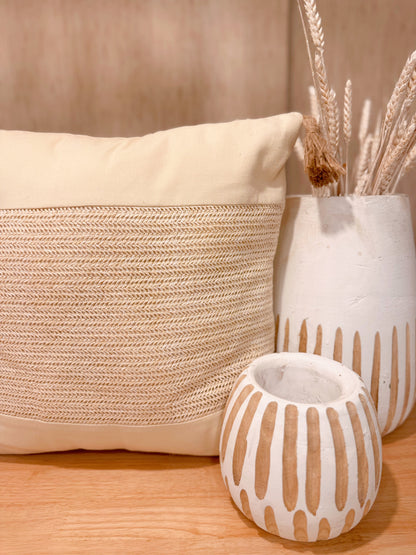 Almofada bege/palhinha