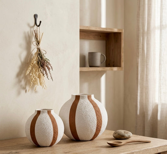 Jarra redonda texturada - Traços da Terra