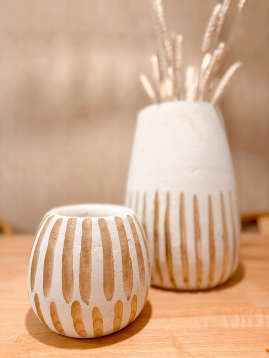 Vaso riscas madeira